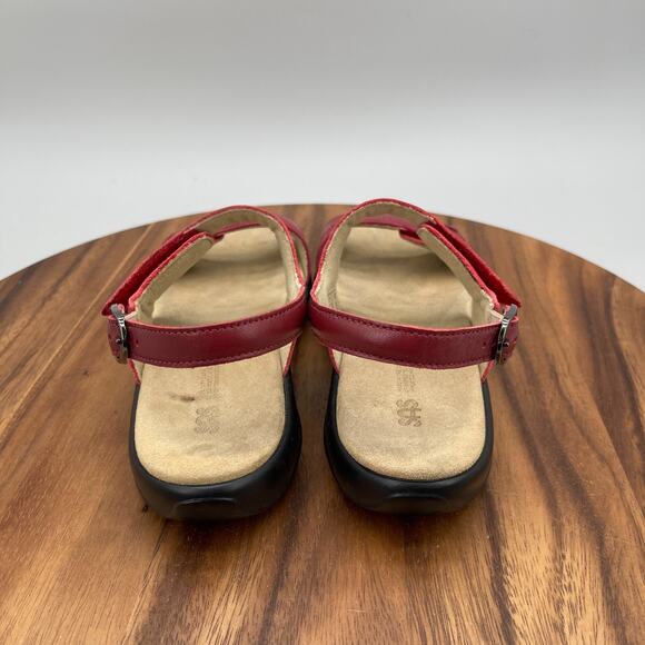 SAS Sandals Womens Size 8.5 S Red Leather Casual Comfort Walking Shoes Summer - Picture 4 of 8